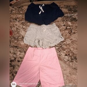 Kids Pink, Gray, and Navy Shorts Set